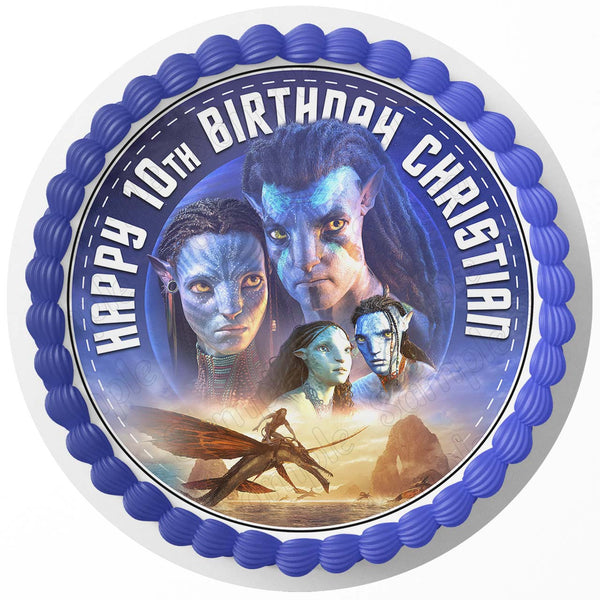 Avatar Kids Way of Water Edible Cake Toppers Round