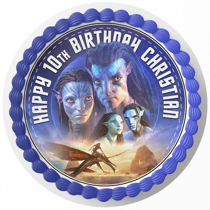 Avatar Kids Way of Water Edible Cake Toppers Round