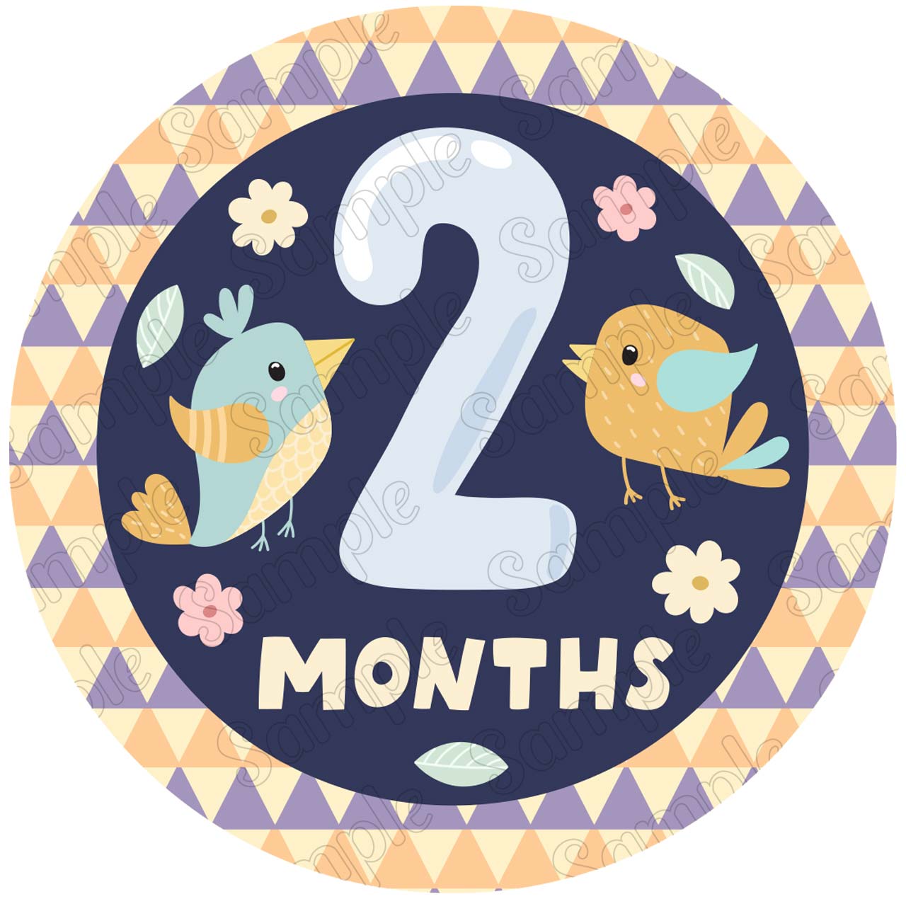 Month Topper Baby 2 Months Edible Cake Toppers Round – Ediblecaketopper