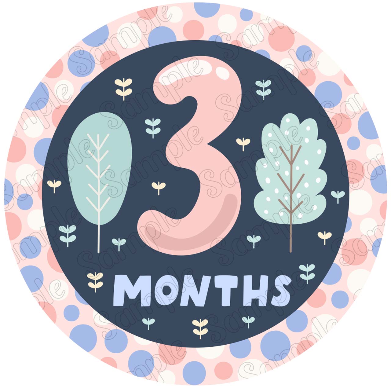 Month Topper Baby 3 Months Edible Cake Toppers Round – Ediblecaketopper