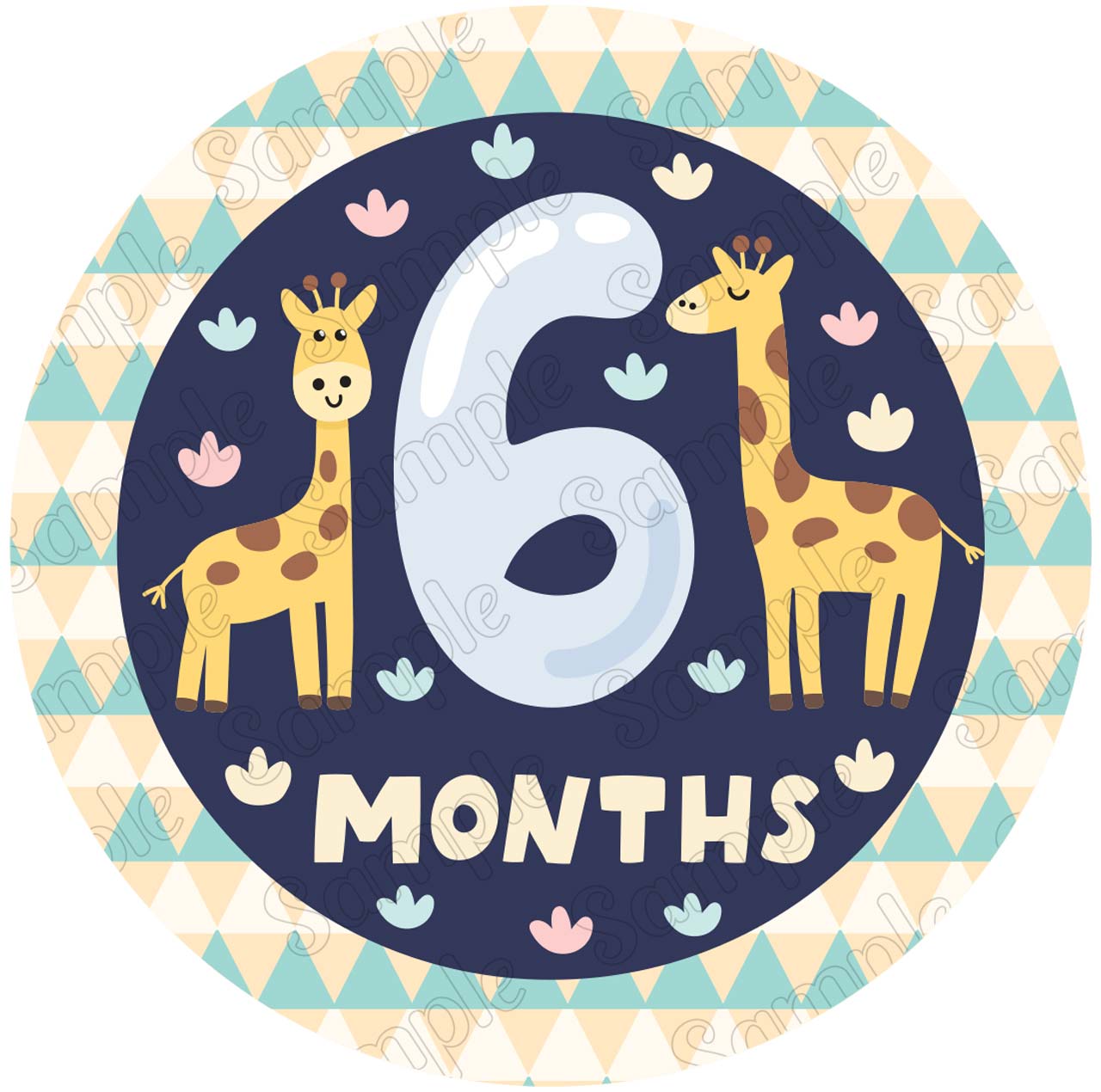 Month Topper Baby 6 Months Edible Cake Toppers Round – Ediblecaketopper