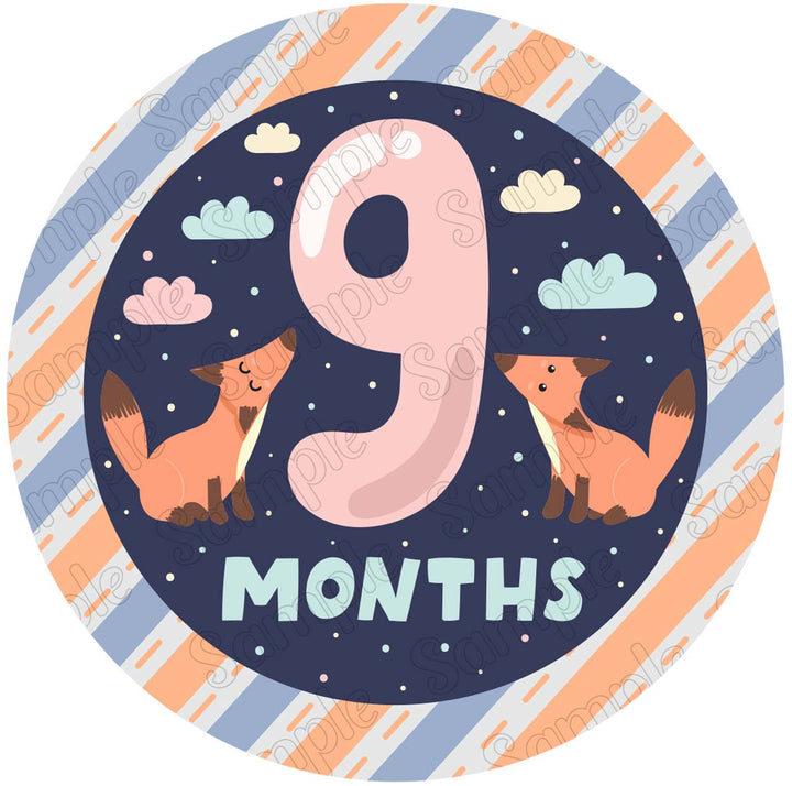 Baby 9 Months Edible Cake Toppers Round