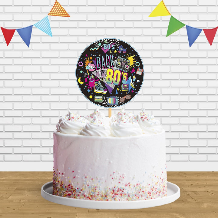 Back To 80s Party Disco Retro Nostalgia Cake Topper Centerpiece Birthday Party Decorations CP761