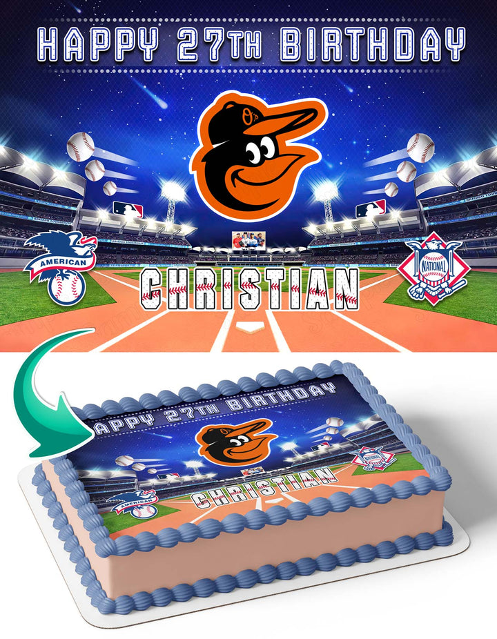 Baltimore Orioles Baseball Edible Cake Toppers