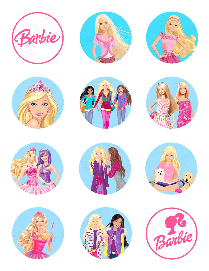 Barby Edible Cupcake Toppers