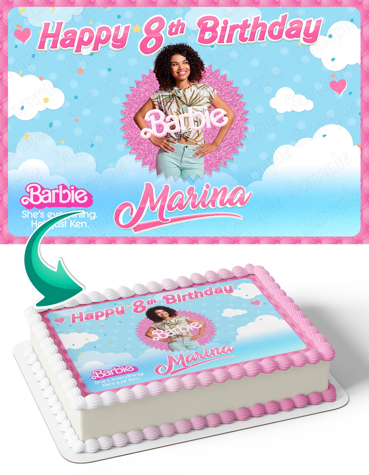 Picture Frame Topper Barby Frame Girls Photo Frame Edible Cake Topper Image – Ediblecaketopper