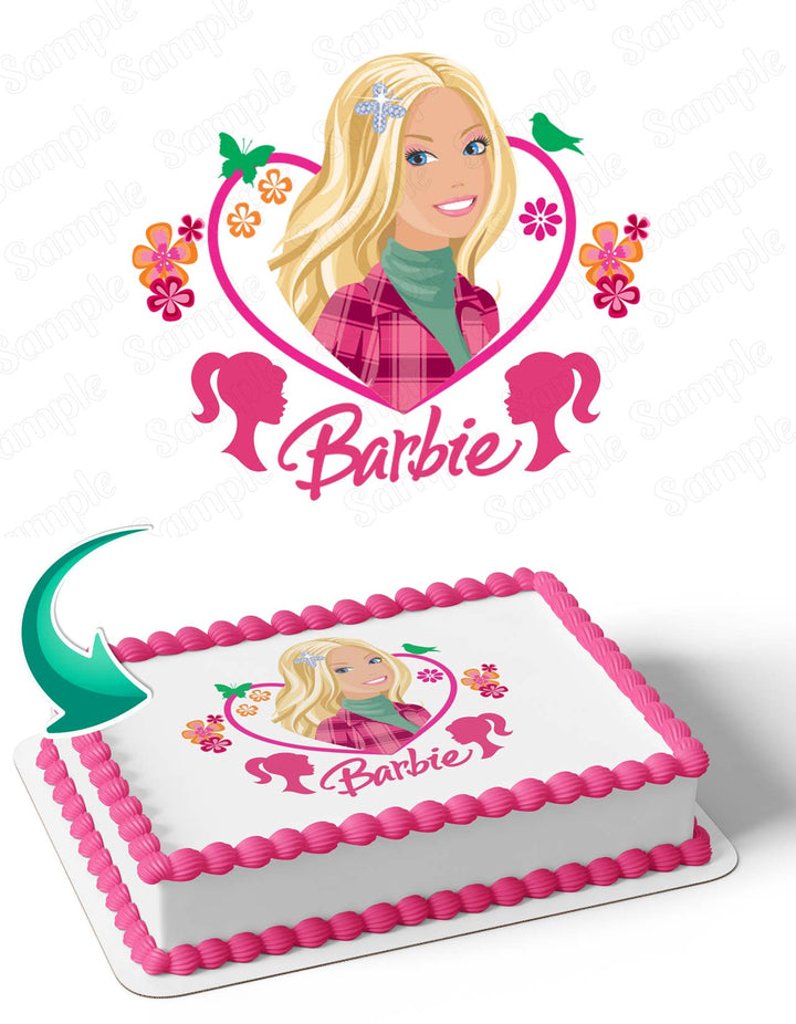 Barbie Logo Deco Cake Wrap Edible Cake Toppers