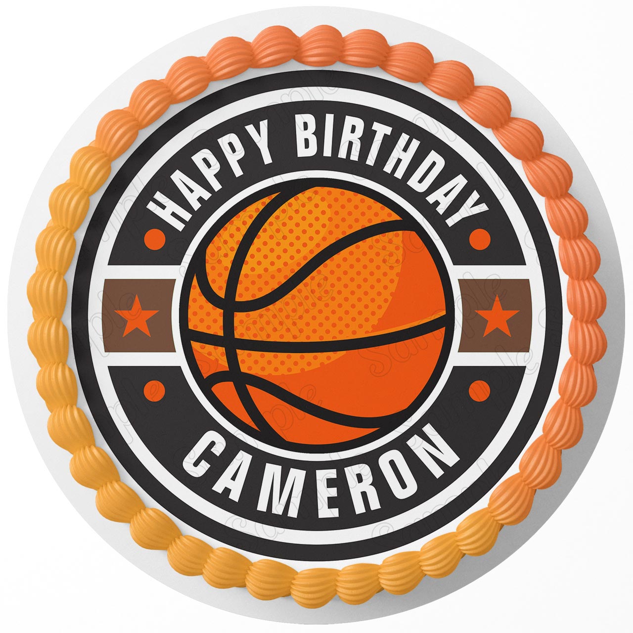 Basketball Fan Edible Cake Toppers Round – Ediblecaketopper