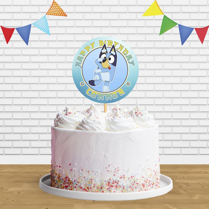 Blue Paws Dog Cute Girl Puppy Cute Cake Topper Centerpiece Birthday Party Decorations CP79