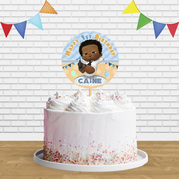 Baby African American C2 Cake Topper Centerpiece Birthday Party Decorations CP88