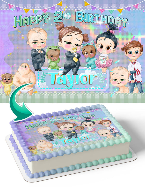 Boss Baby Girl Boys Cute Kids Edible Cake Toppers