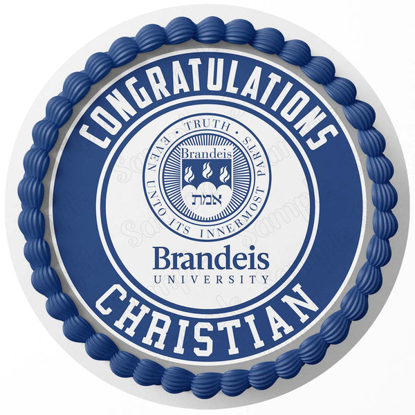 Brandeis University Edible Cake Toppers Round