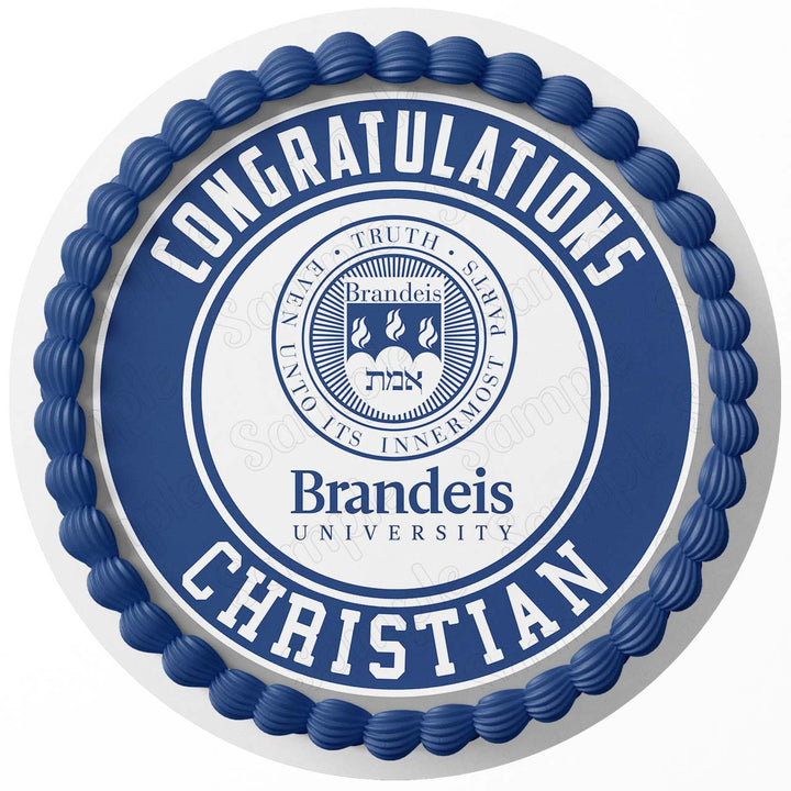 Brandeis University Edible Cake Toppers Round