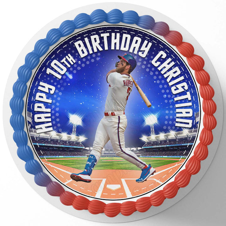 Bryce Harper Phillips Edible Cake Toppers Round