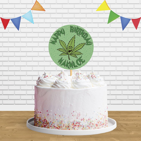 Cannabis Marijuana C1 Cake Topper Centerpiece Birthday Party Decorations CP113