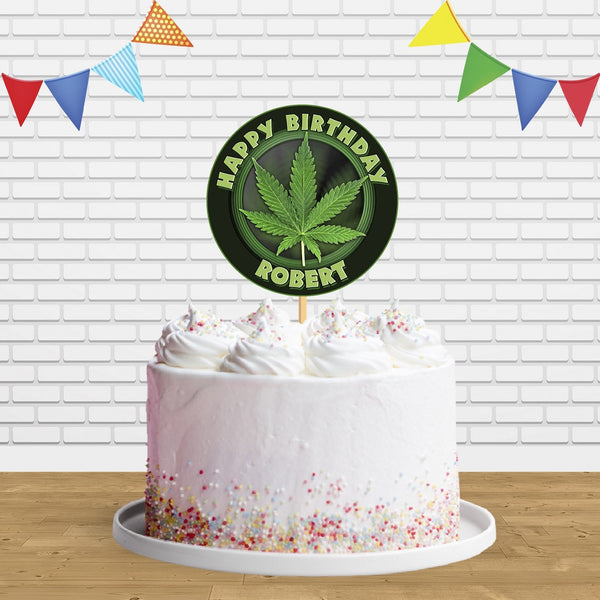 Cannabis Marijuana C2 Cake Topper Centerpiece Birthday Party Decorations CP114