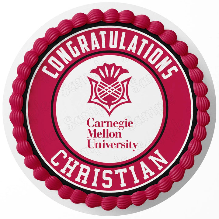 Carnegie Mellon University Edible Cake Toppers Round