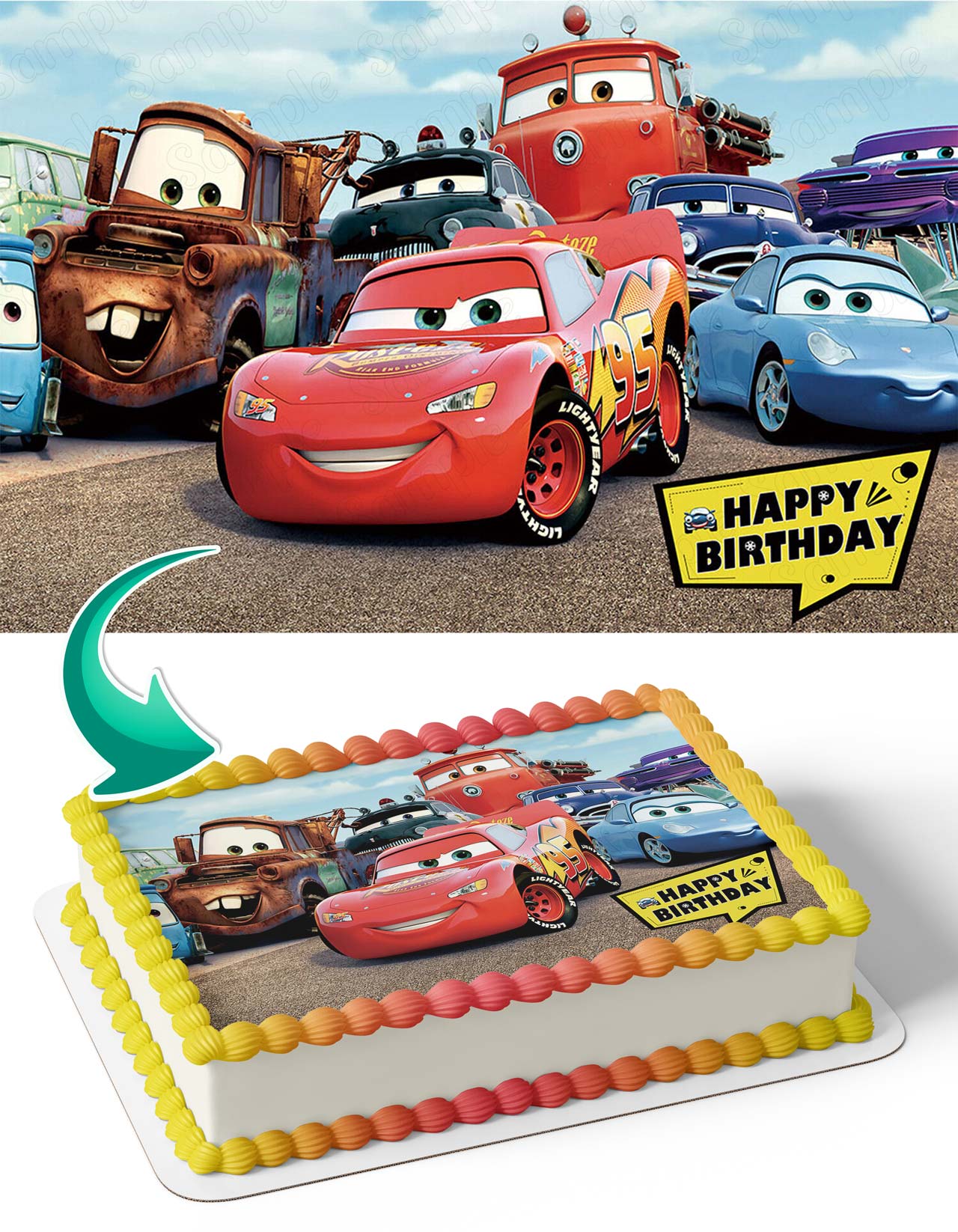 Cars Movie BBFondant Edible Cake Toppers – Edible Cake Topper Corp