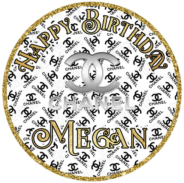 Deco Luxury Gold Edible Cake Toppers Round