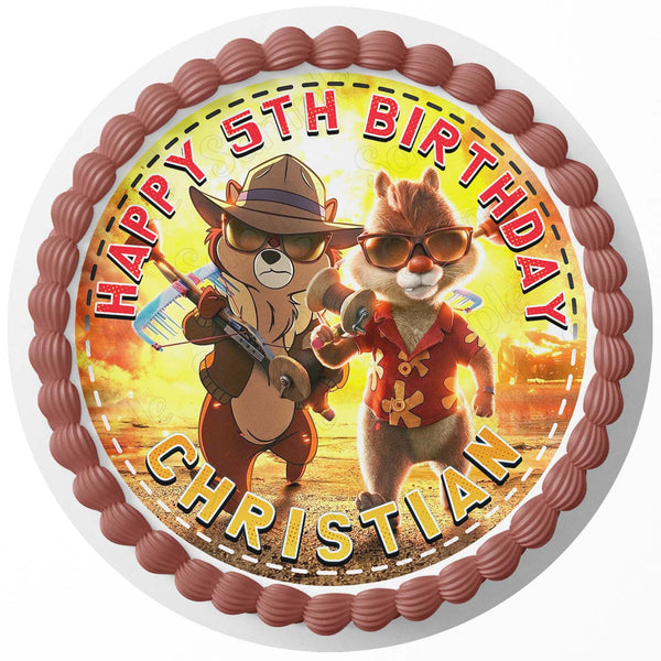 Rescue Rangers Chip Kids Fun Edible Cake Toppers Round