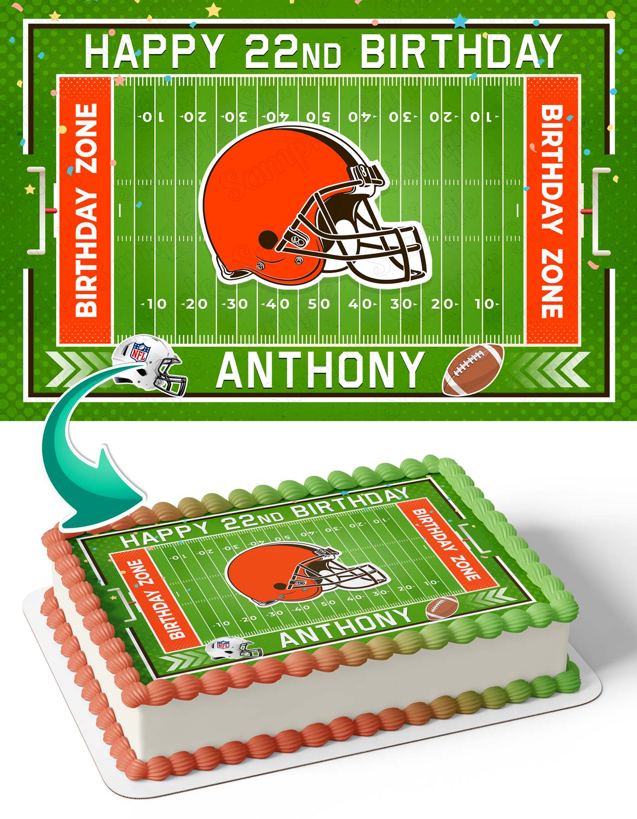 Cleveland Browns Edible Cake Toppers – Edible Cake Topper Corp