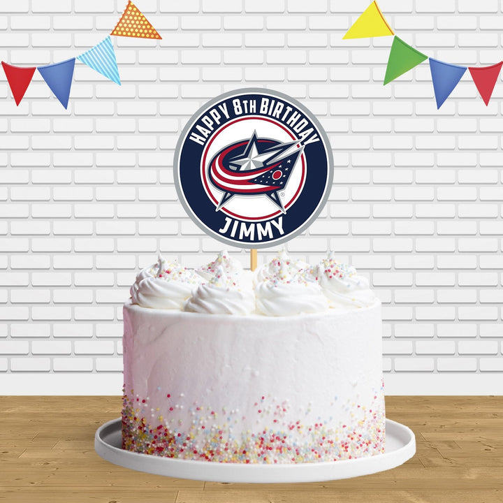 Blue Jackets Cake Topper Centerpiece Birthday Party Decorations CP158