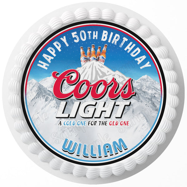 Beer Lovers Fan  Edible Cake Toppers Round