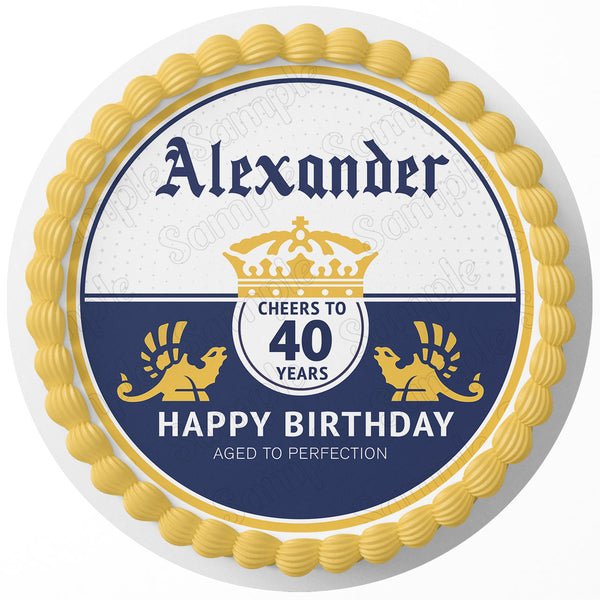 Beer Lovers Fan  Edible Cake Toppers Round