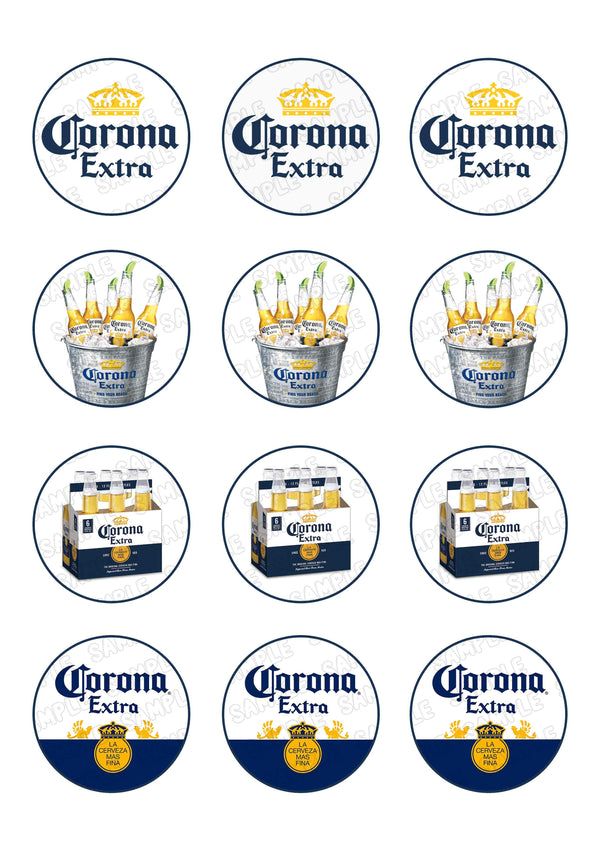 Cororna Beer Edible Cupcake Toppers