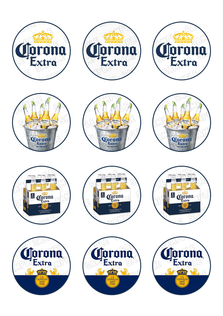 Cororna Beer Edible Cupcake Toppers