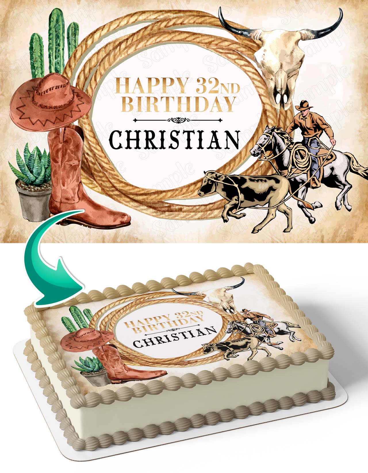 Cowboy Boots Ranch Life Edible Cake Toppers Ediblecaketopper