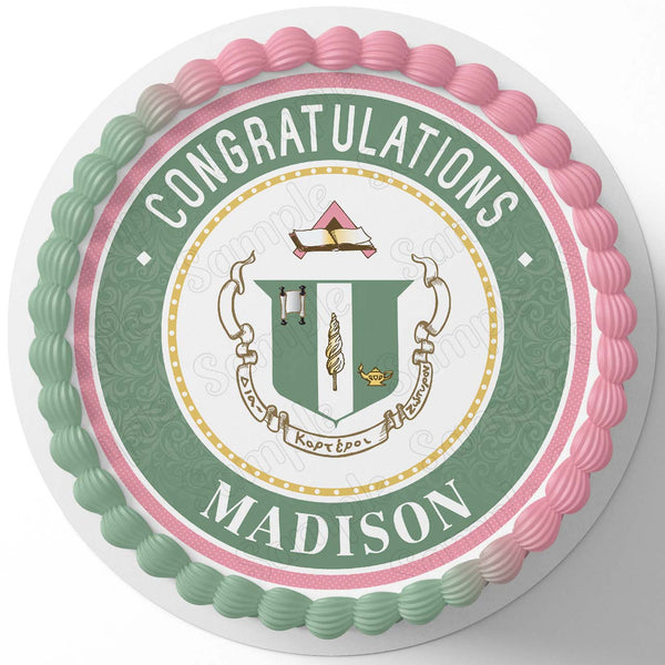 Delta Zeta Edible Cake Toppers Round