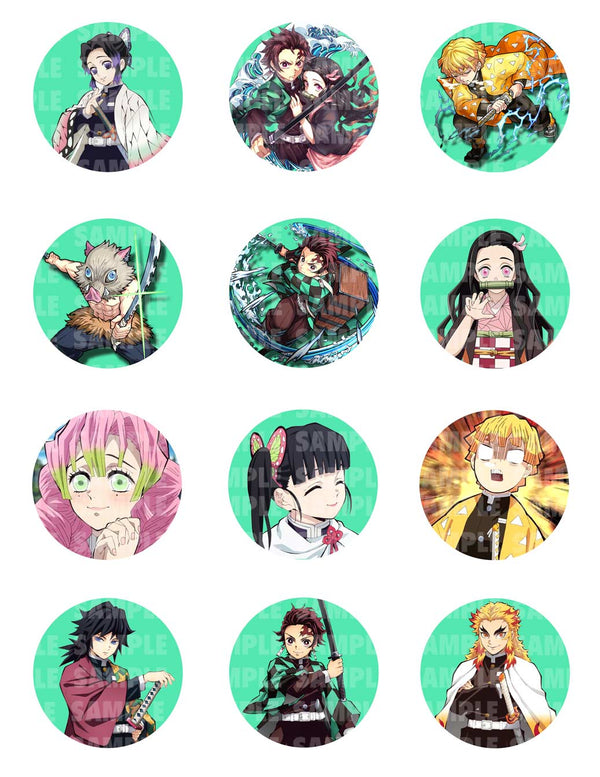 Demon Slayer Tanjiro Nezuko Edible Cupcake Toppers