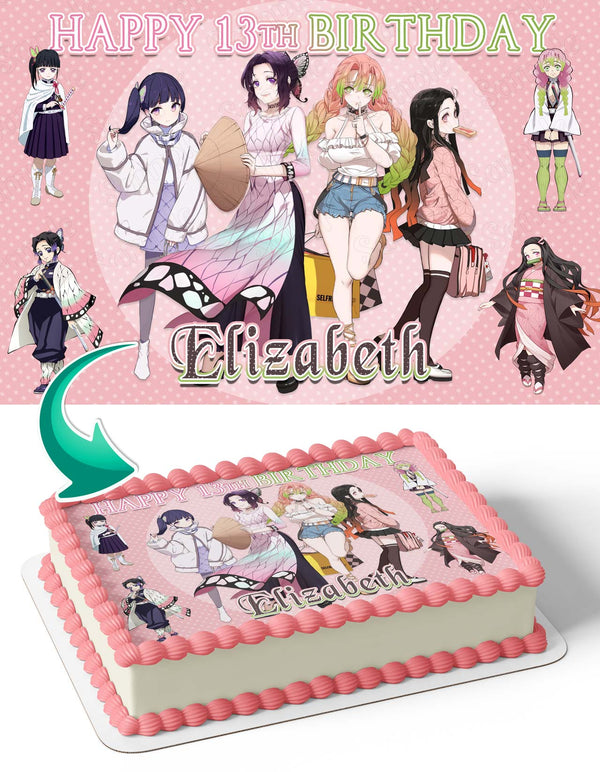 Demon Slayer Kimetsu no Yaiba Nezuko Kamado Girls Edible Cake Toppers
