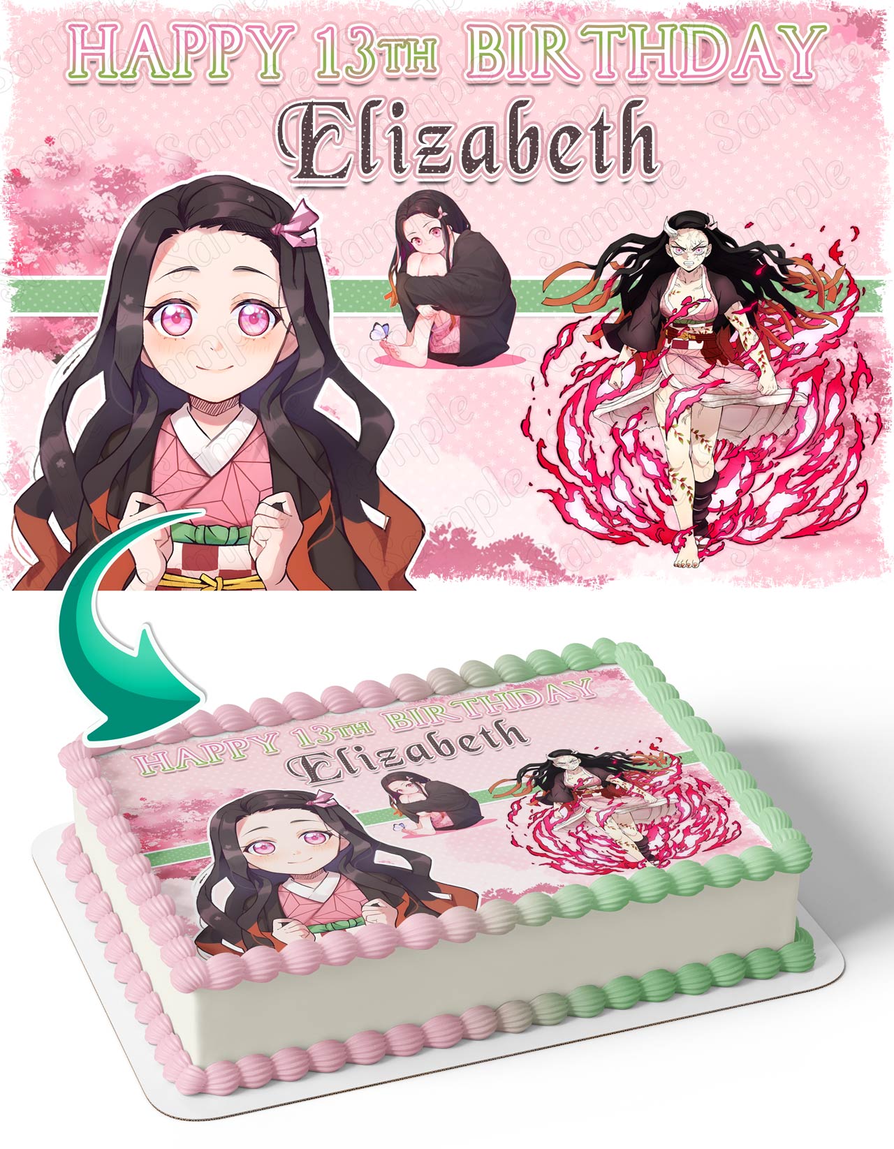 Demon Slayer Season 3 Nezuko Edible Cake Toppers – Edible Cake Topper Corp