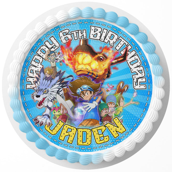 DigiKids Anime Adventures Kids Edible Cake Toppers Round