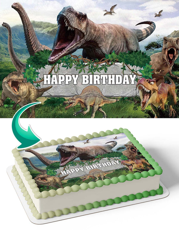Dinosaurs Prehistoric Planet Trex GB Edible Cake Toppers