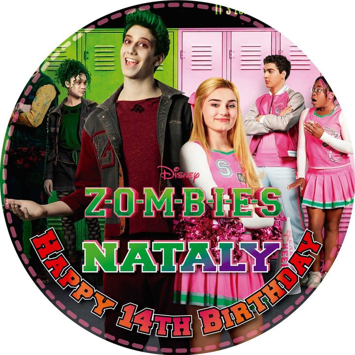 Zombies Series Girls Edible Cake Toppers Round