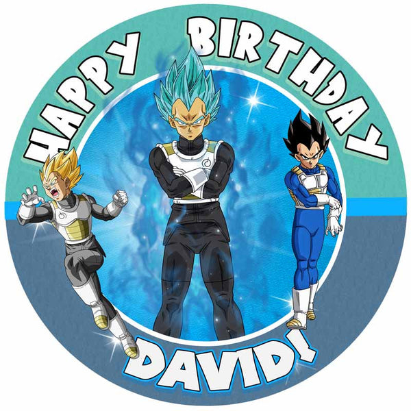 Dragon Fighter Ball Z Vegeta Edible Cake Toppers Round