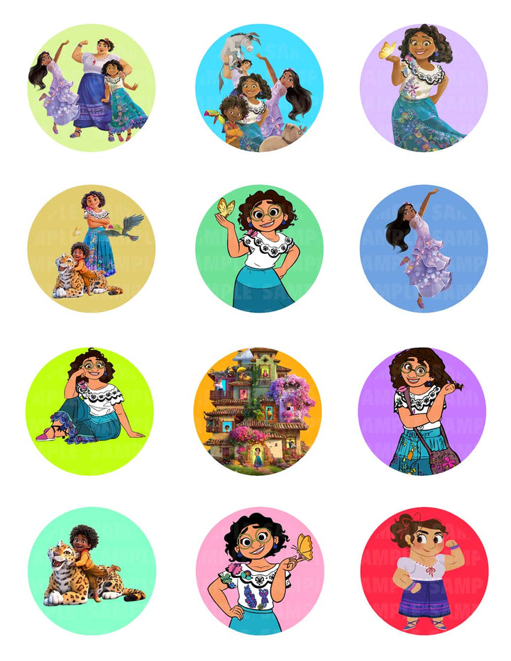 Encanto Princess Girls JK Edible Cupcake Toppers