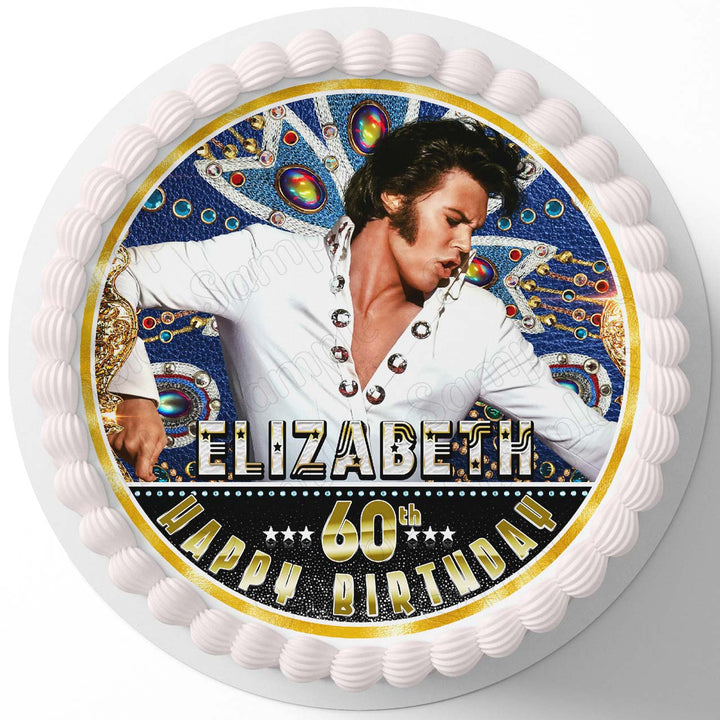 Elvis Movie Singer King Edible Cake Toppers Round