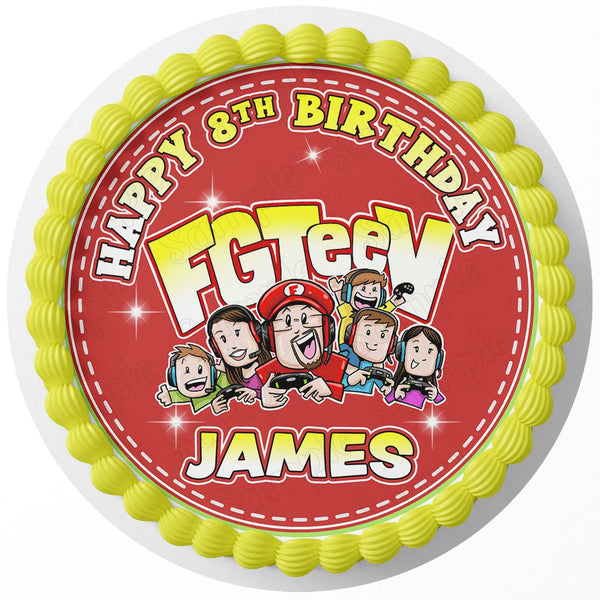 FGT Gaming Gamer Edible Cake Toppers Round