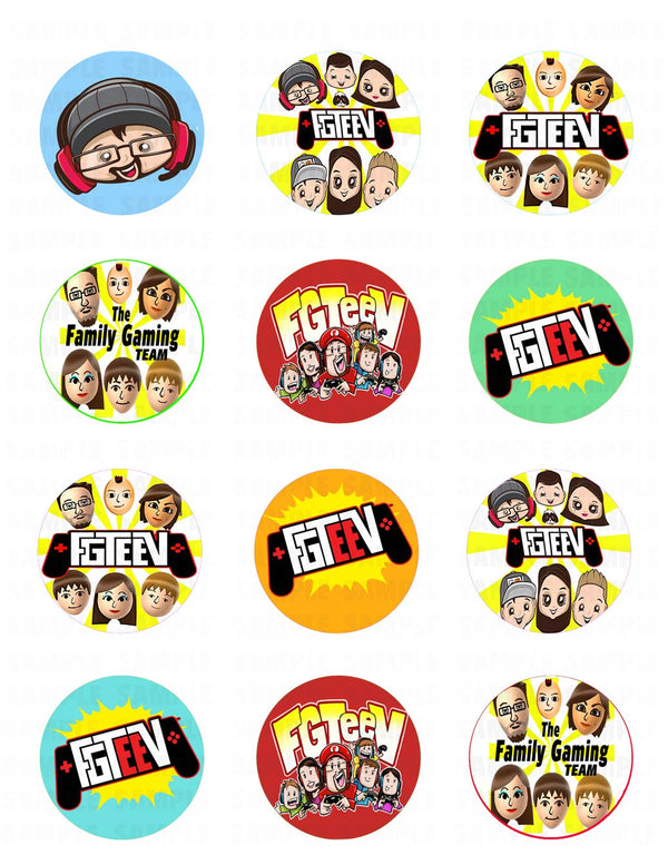 Fgteev Gaming Edible Cupcake Toppers