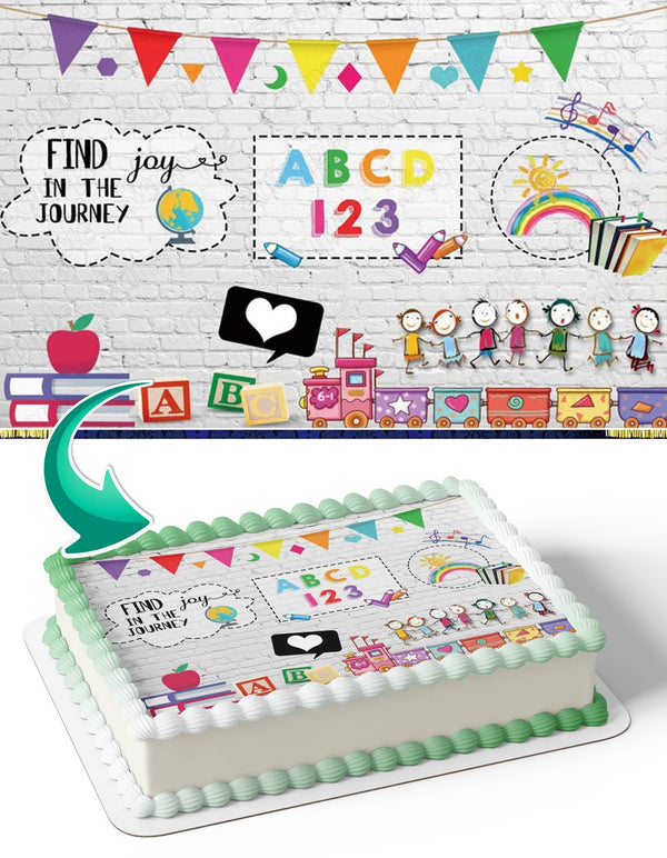 Find Joy In The Journey Kindergarten Class Edible Cake Toppers