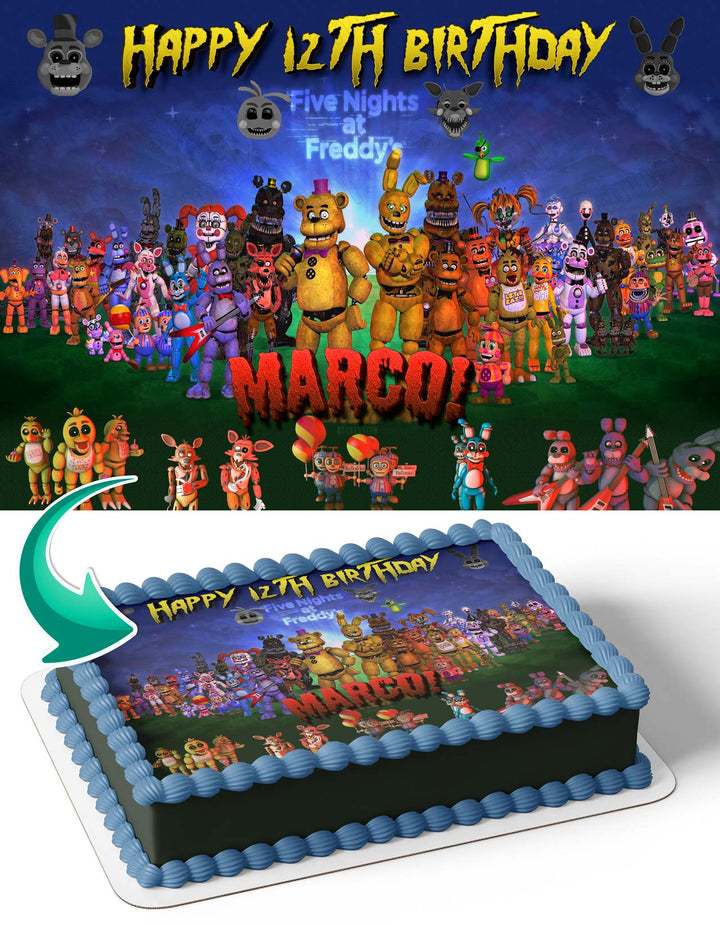 Five Nigth At Freddys FNAF Deco Edible Cake Toppers