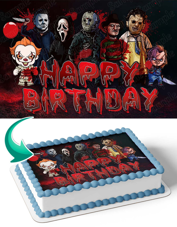 Freddy Michael Myers Jason Horror Night HN Edible Cake Toppers