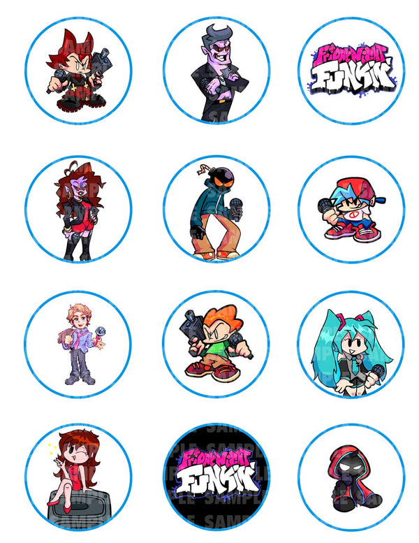 Friday Night Funkin  Edible Cupcake Toppers