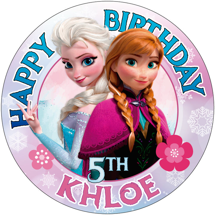 Princess Frozen Kids Girls Edible Cake Toppers Round