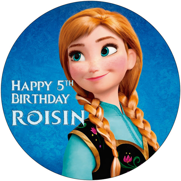 Princess Frozen Kids Girls Edible Cake Toppers Round