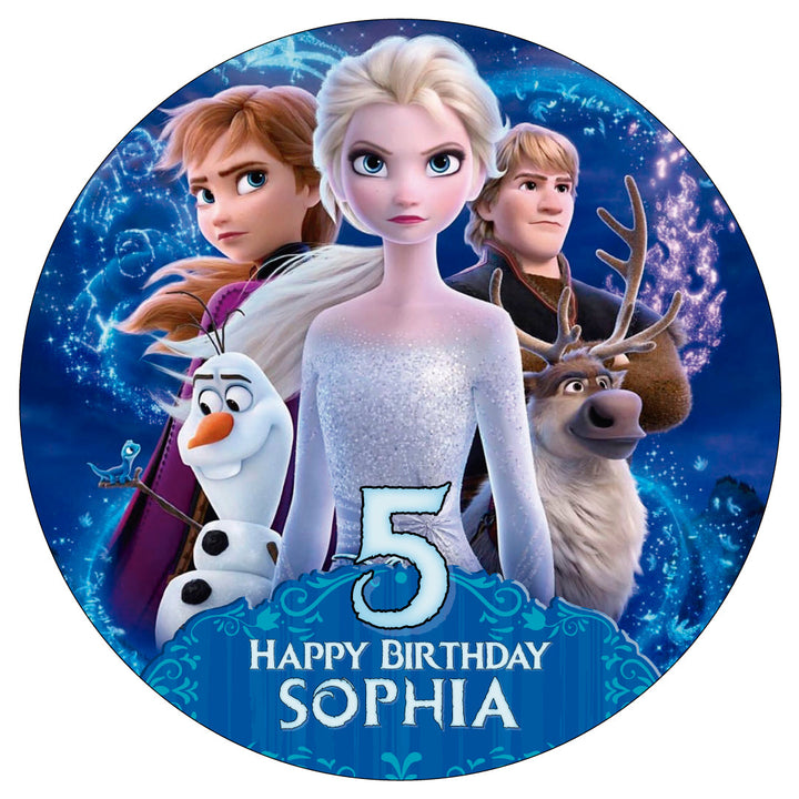 Princess Frozen Kids Girls Edible Cake Toppers Round